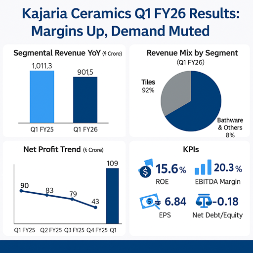 🏭 Kajaria Ceramics Q1 FY26 Results: Margins Improve Amidst Soft Demand 📊